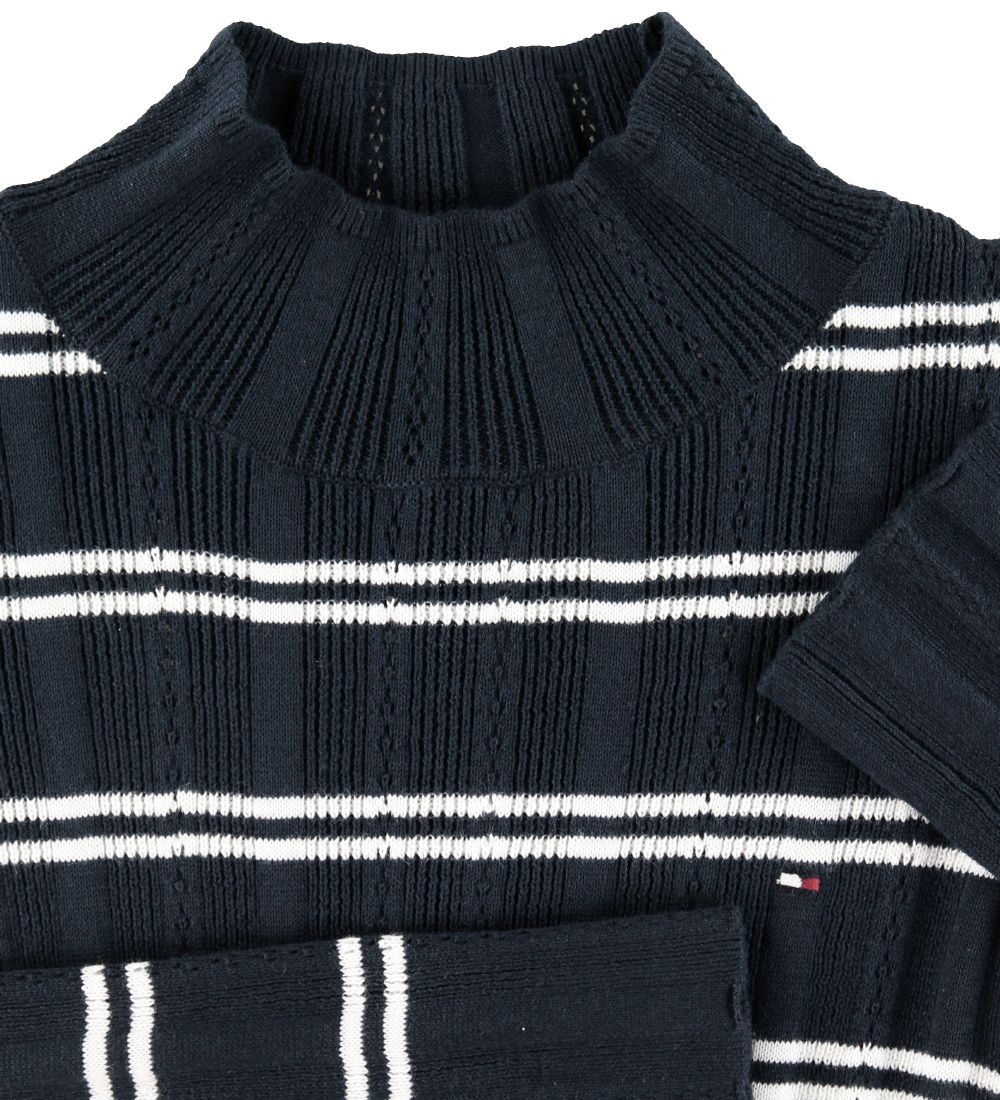Tommy Hilfiger Blouse w. Turtleneck - Navy/White Striped