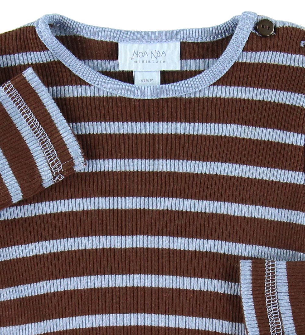 Noa Noa miniature Genser - Rib - Brun/Blå Striper