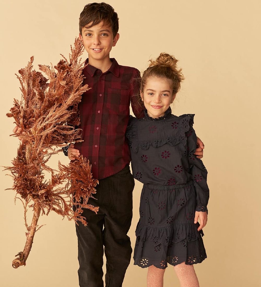 Soft Gallery Skirt - Fern - Anthracite w. Flowers