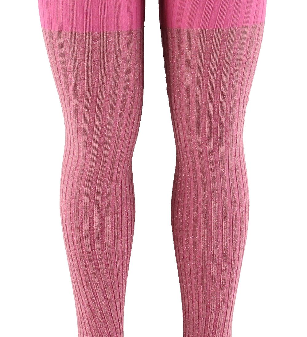 Molo Tights - Glitter Rib Tights - Wildrose