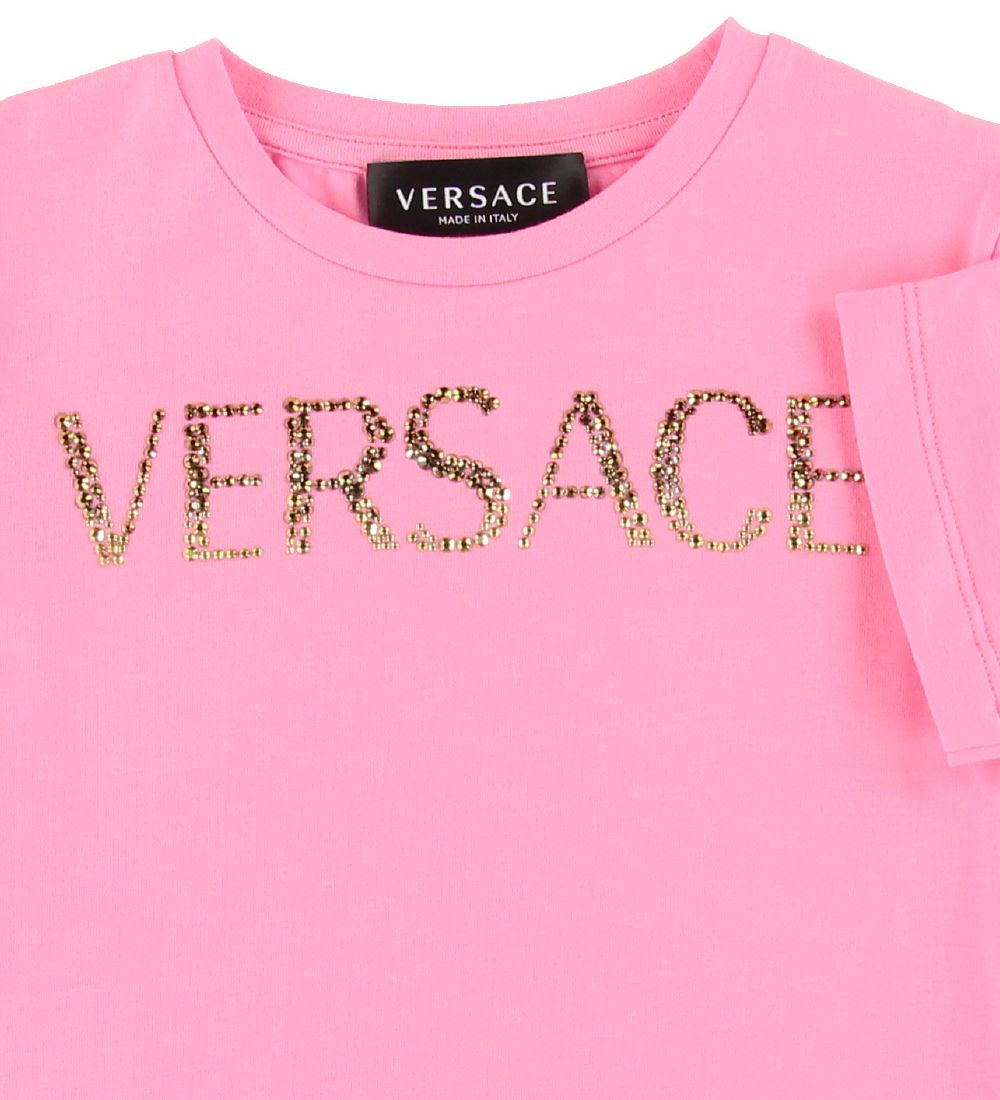 Versace T-shirt - Pink w. Rhinestones » ASAP Shipping
