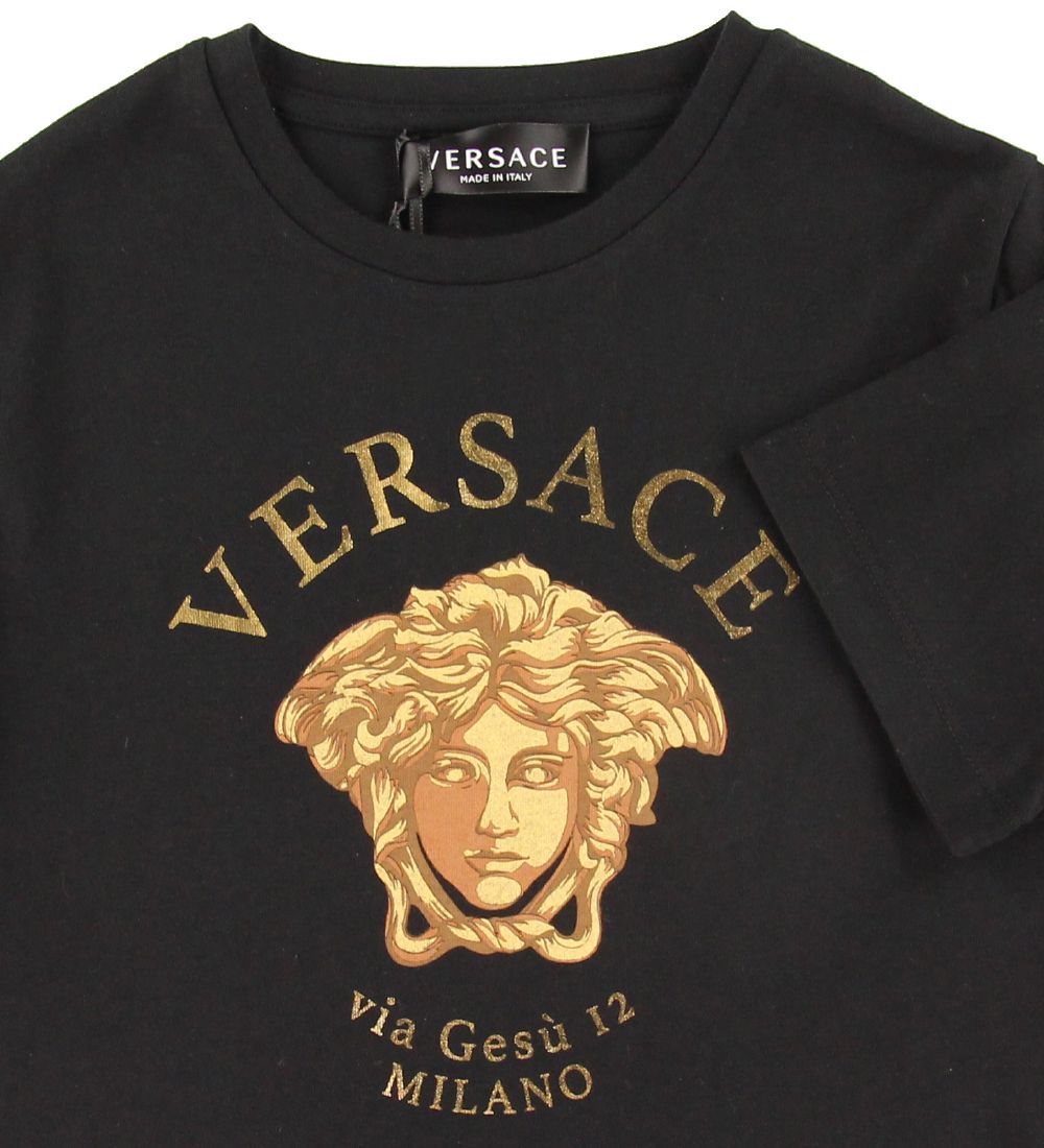 Versace T-shirt - Black w. Gold/Logo ASAP Shipping