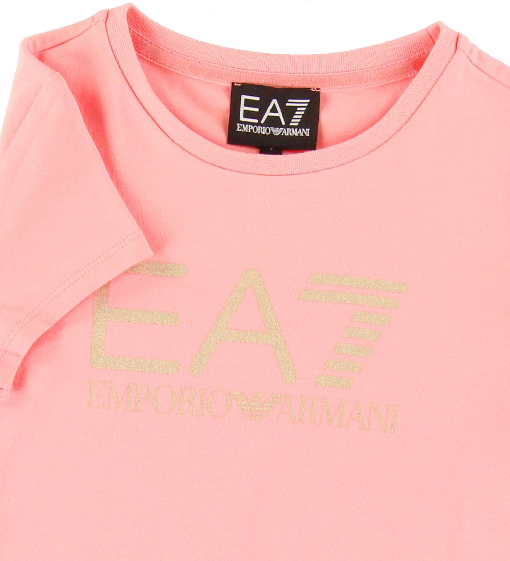 EA7 T-shirt - Quartz Pink w. Silver Glitter