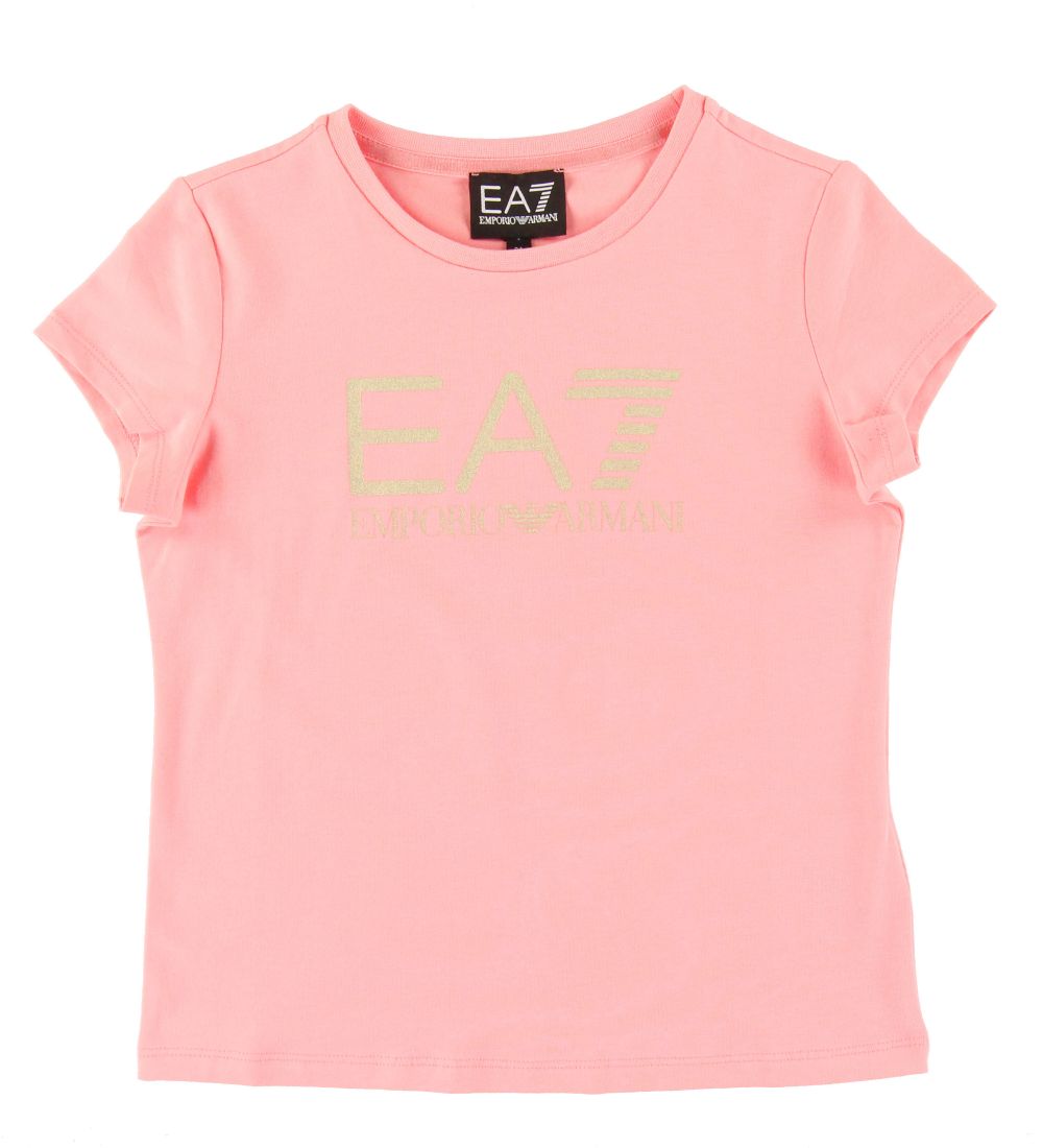 EA7 T-shirt - Quartz Pink w. Silver Glitter