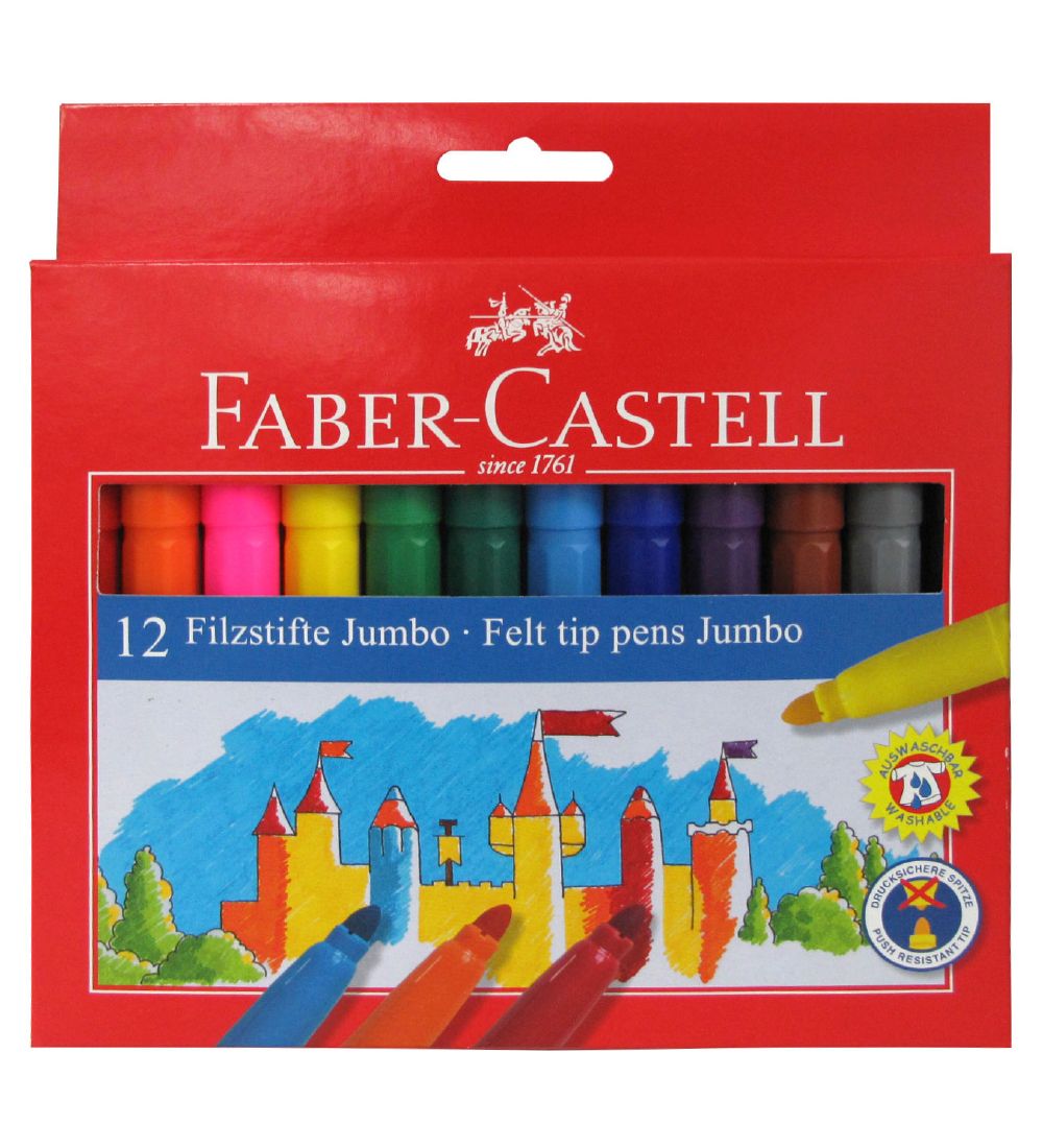 Faber-Castell Markers - Jumbo - 12 pcs - Multicoloured