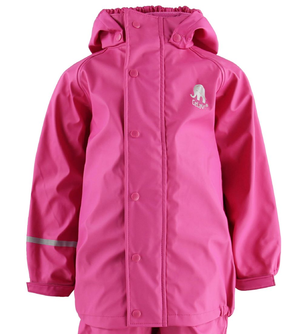 CeLaVi Rainwear w. Suspenders - PU - Pink