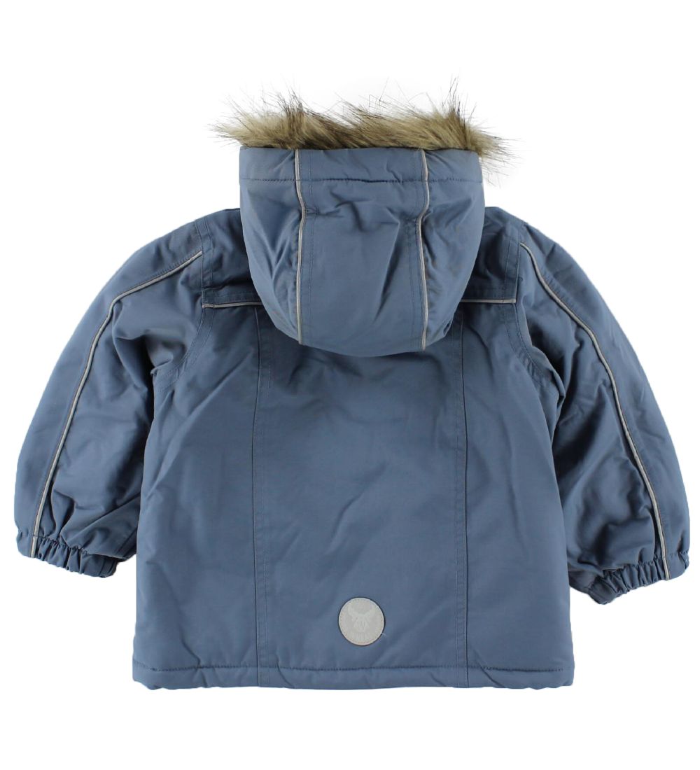 Wheat Winter Coat - Dusty Blue w. Faux Fur