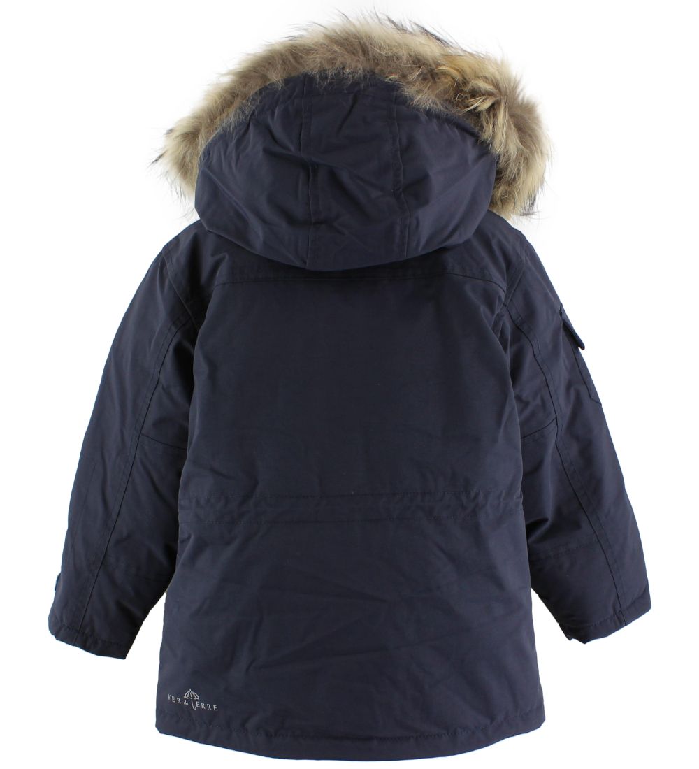 Ver de Terre Down Jacket w. Fur - Eskimo - Navy