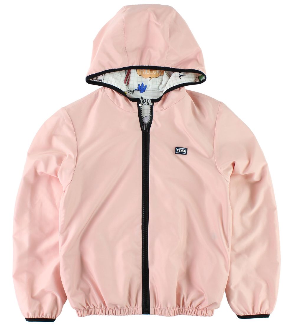 Fendi Kids Jacket - Reversible - Pink/White w. Print