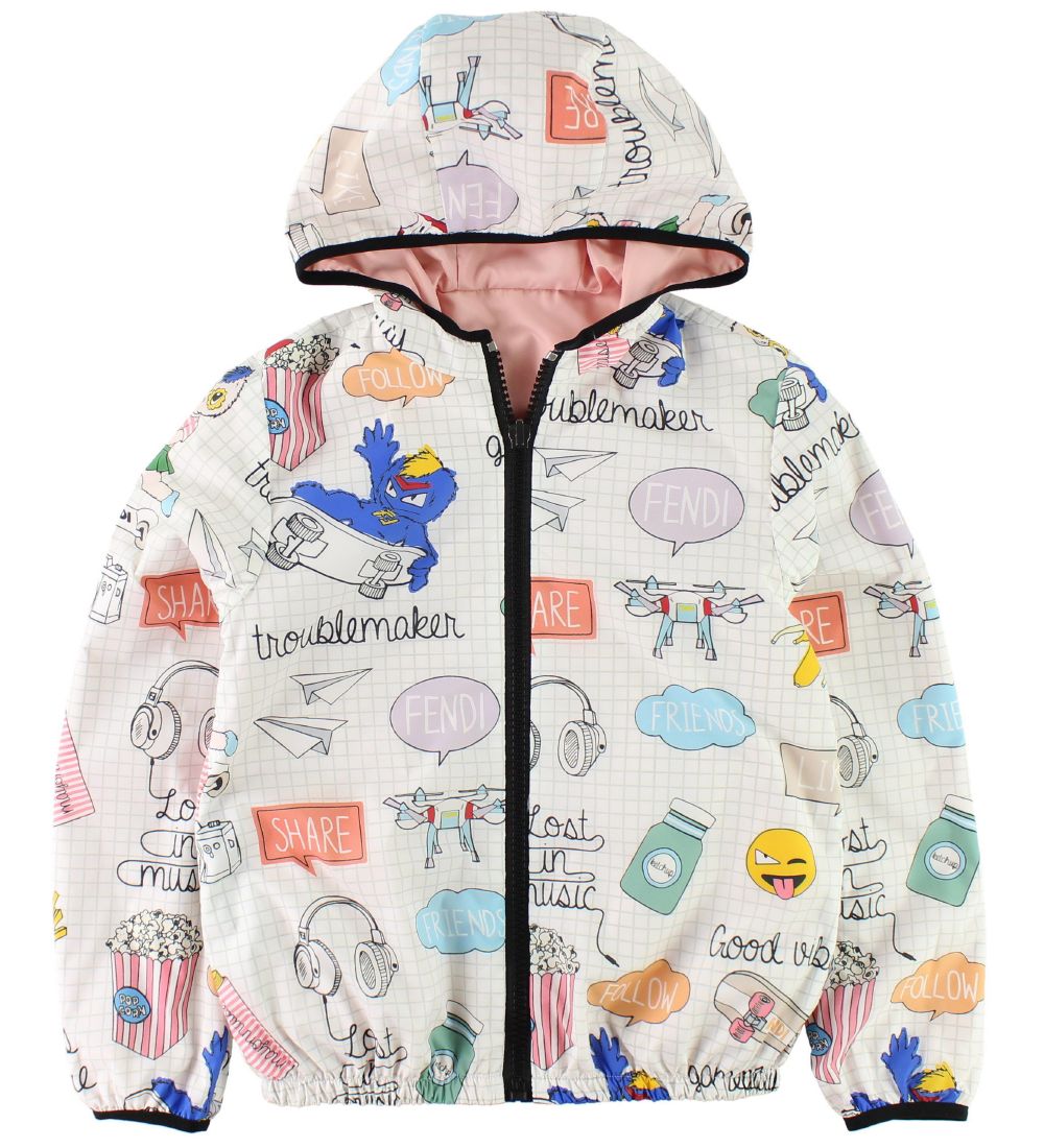 Fendi Kids Jacket - Reversible - Pink/White w. Print