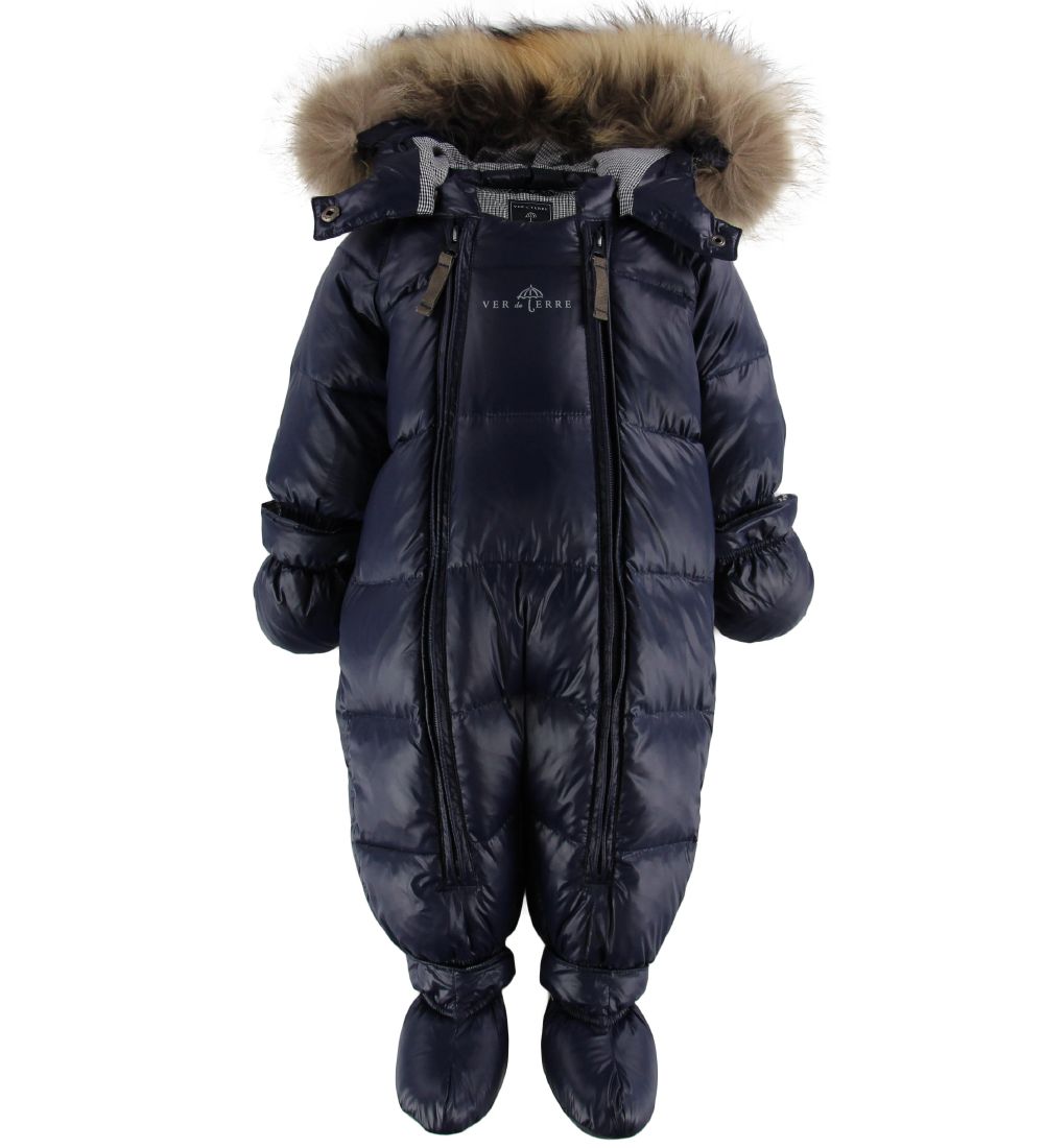 Ver de Terre Down Snowsuit w. Fur - Navy