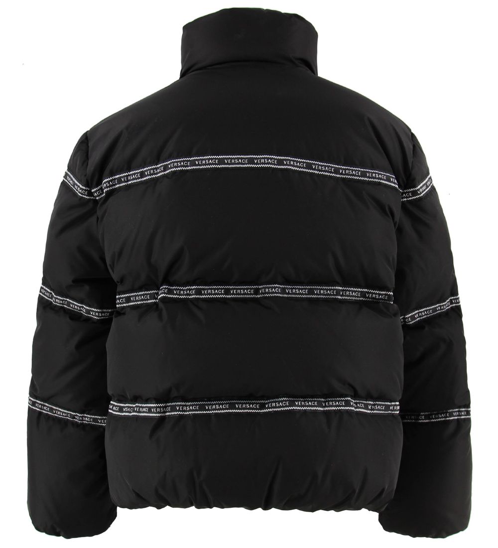 Versace Down Jacket - Black w. Logo Stripes