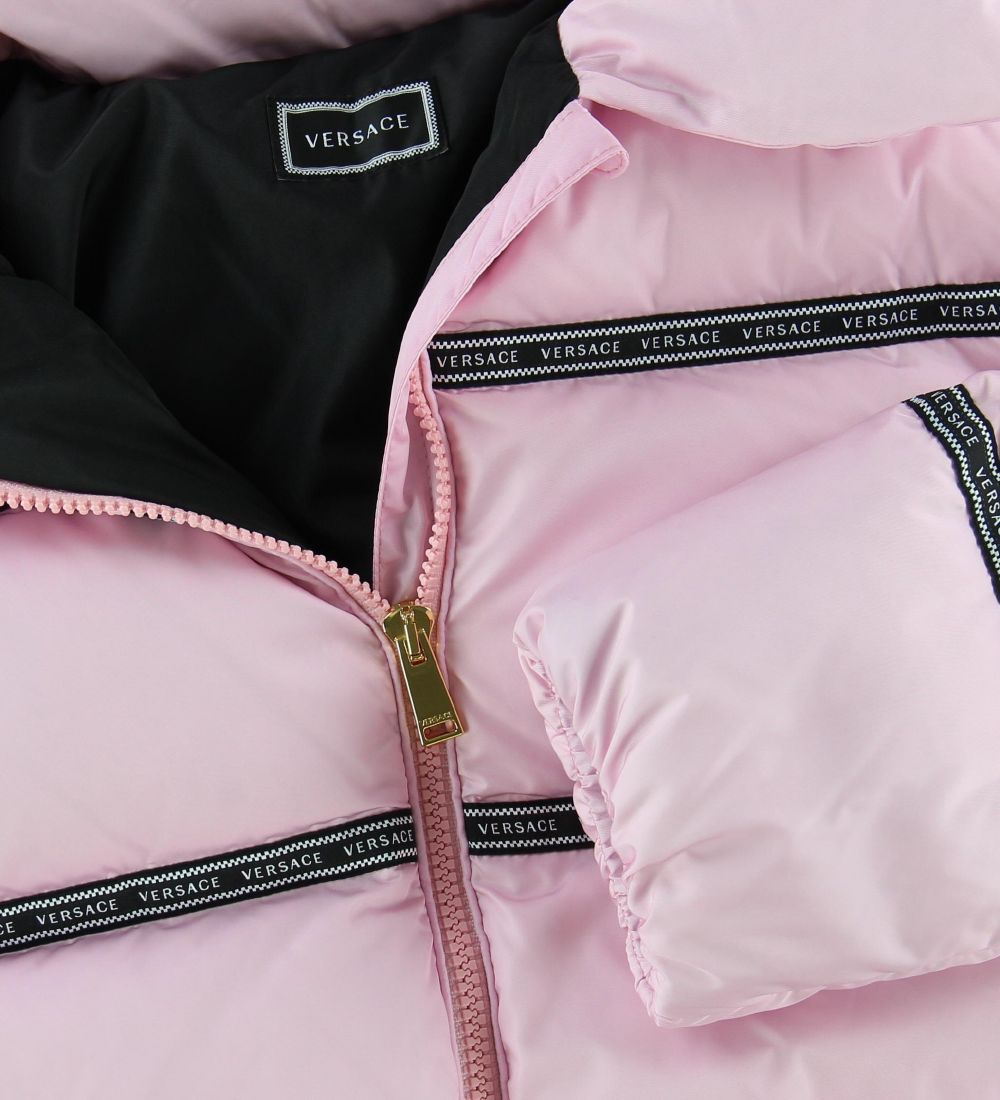 Versace Down Jacket - Rose w. Logo Stripes