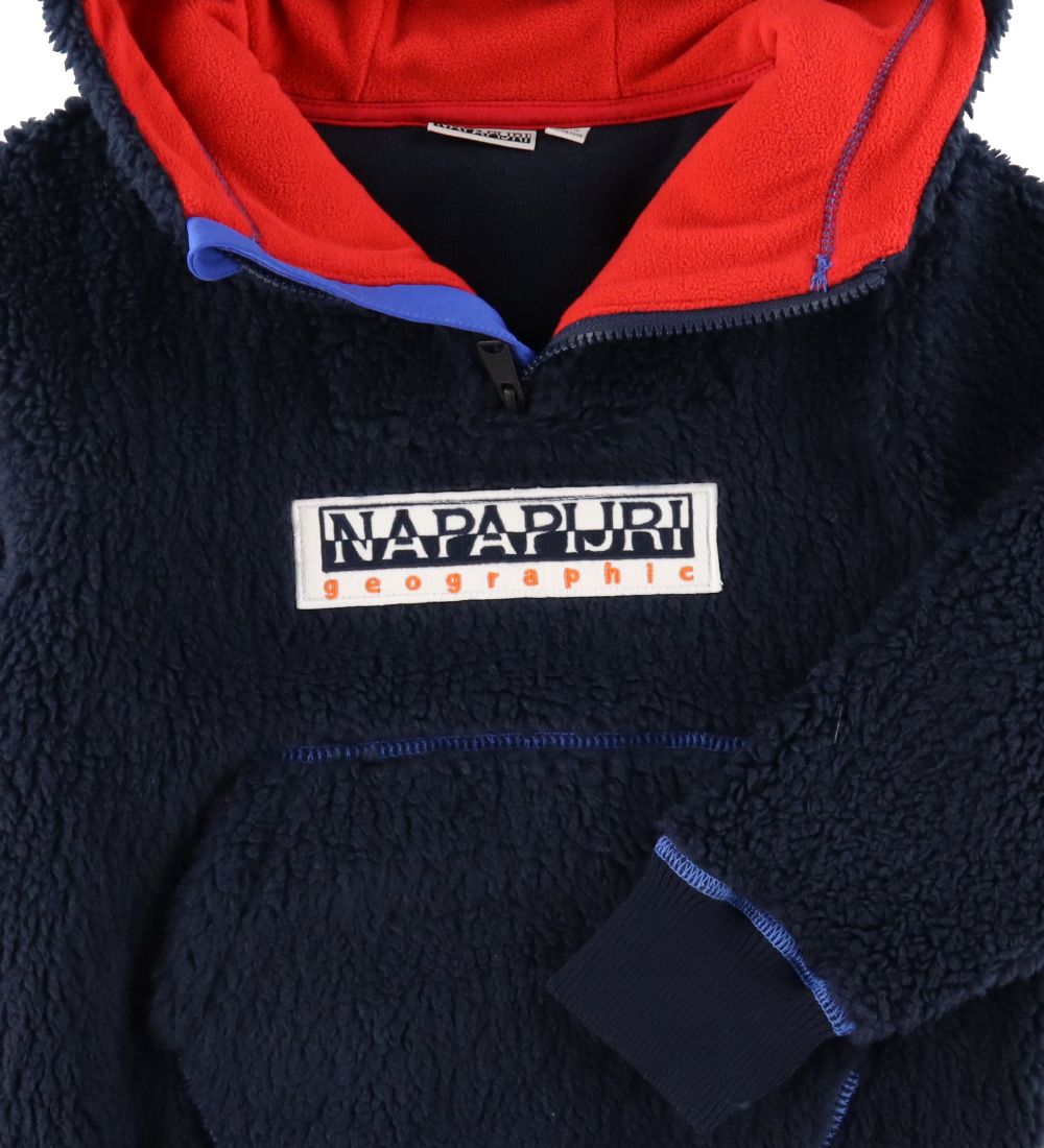 Napapijri Fleecepullover - Teide 1 - Blue Marine m. Rot