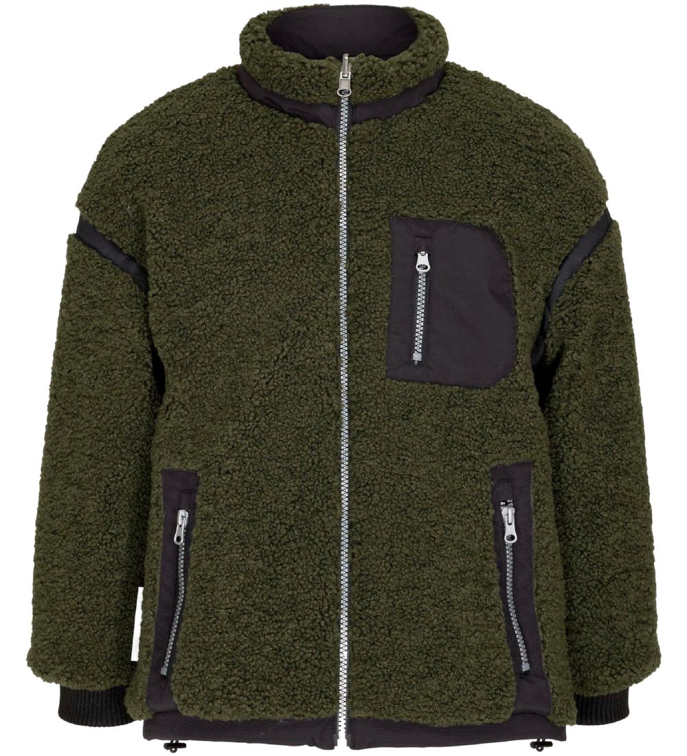Ticket To Heaven Fleece Jacket - Reversible - Black/Army Green