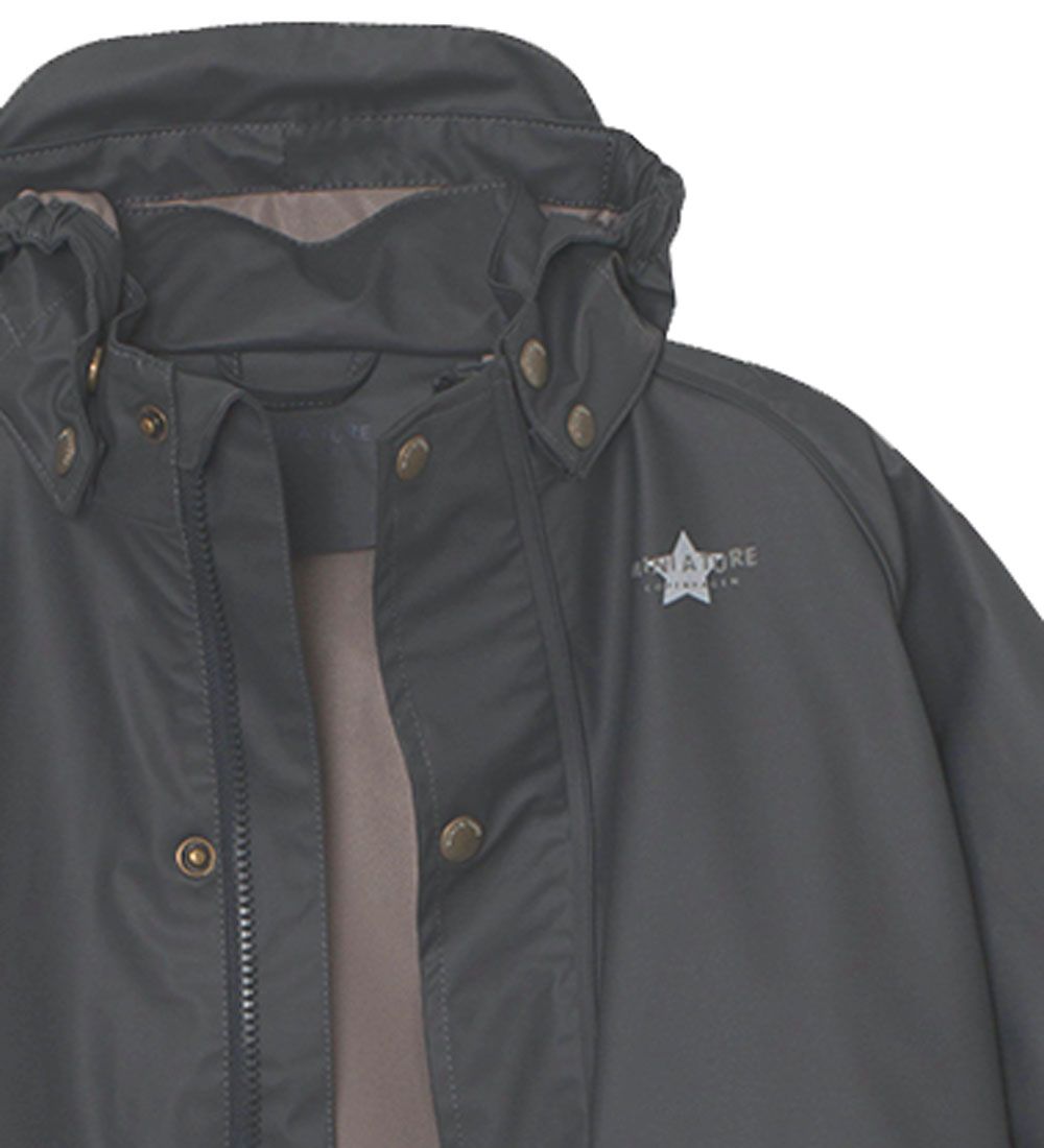 Mini A Ture Rain Jacket - PU - Julien - Forged Iron Blue