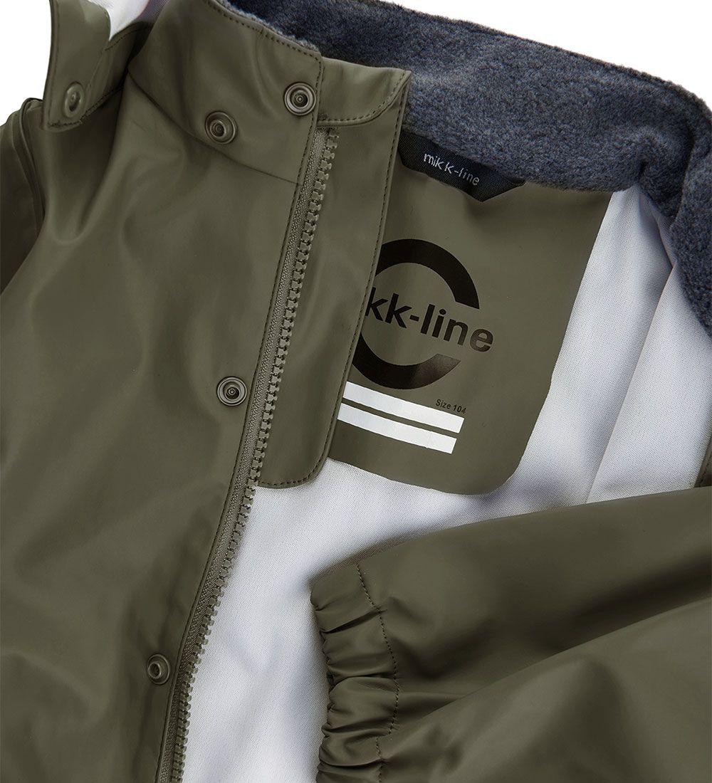 Mikk-Line Regenkleidung m. Träger - PU - Recycelt - Dusty Olive