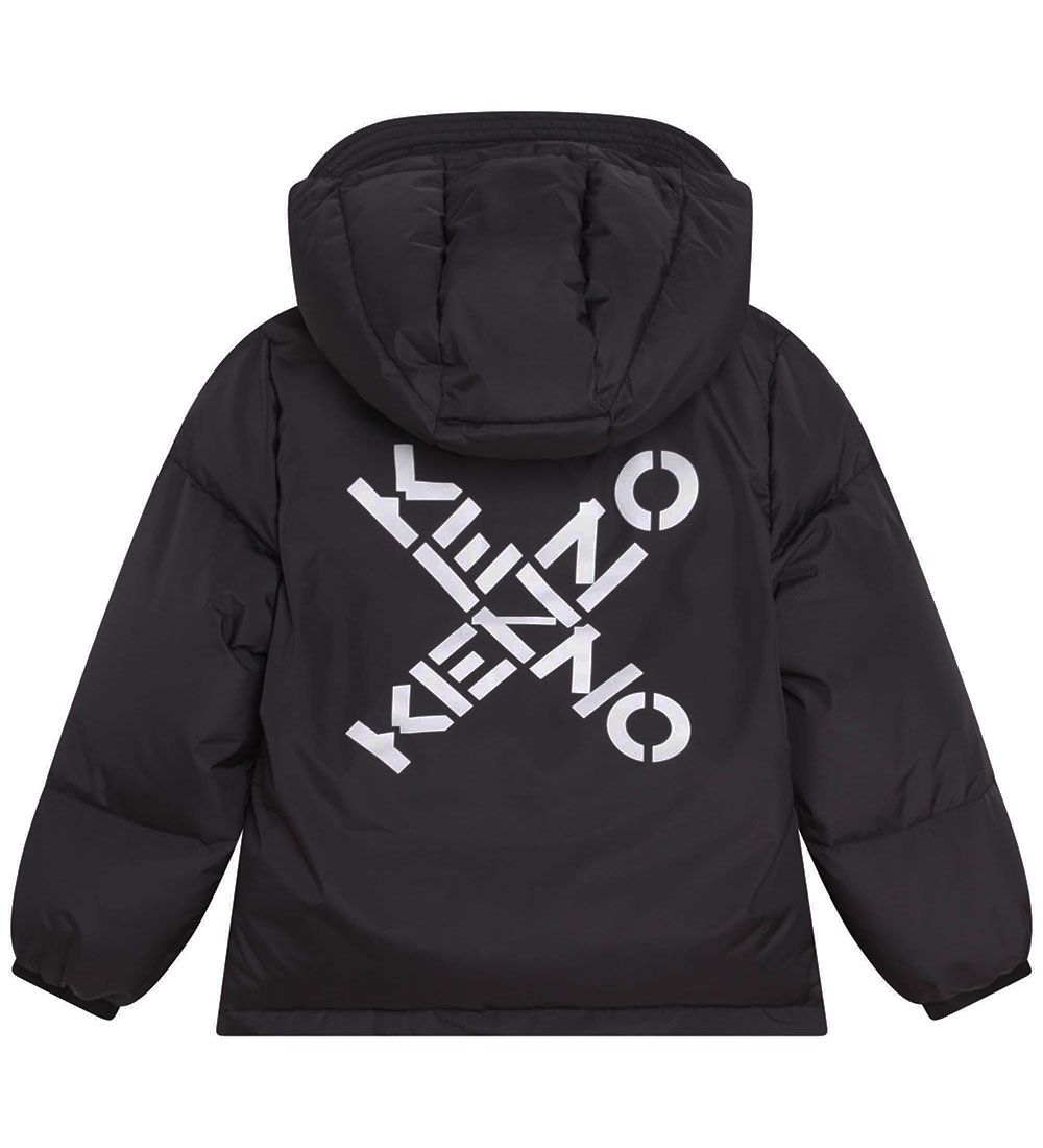 Kenzo Down Jacket - Sport - Coal Charcoal Grey w. White