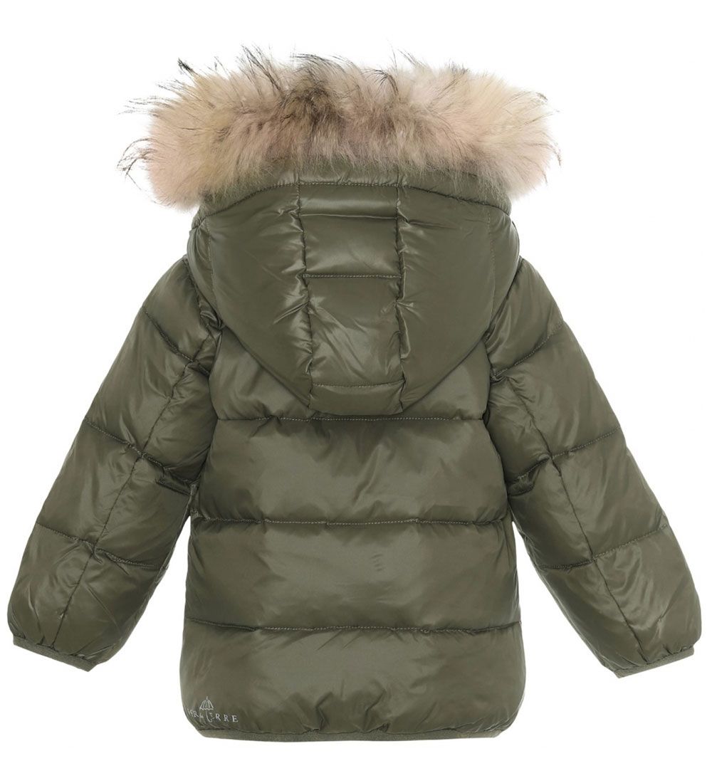 Ver de Terre Down Jacket w. Fur - Dark Moss
