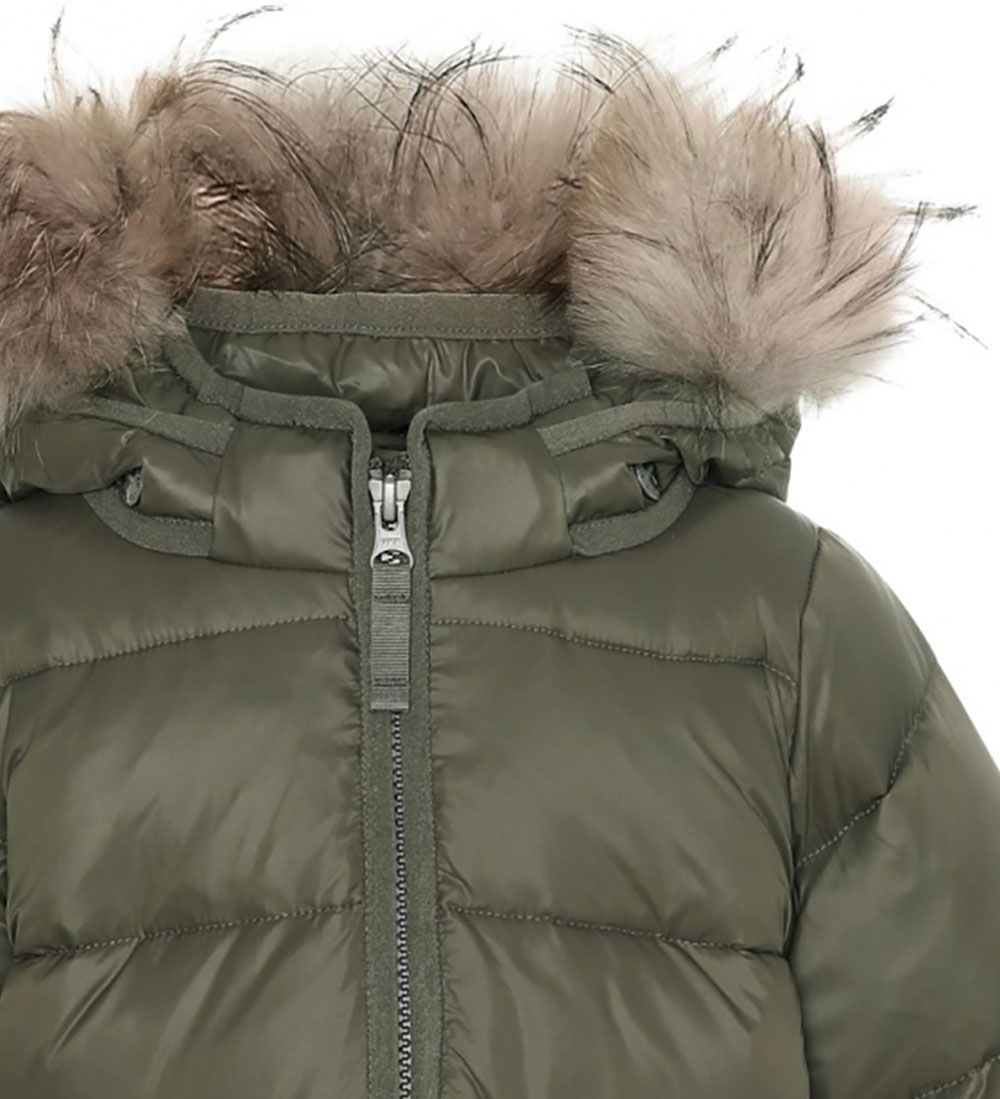 Ver de Terre Down Jacket w. Fur - Dark Moss