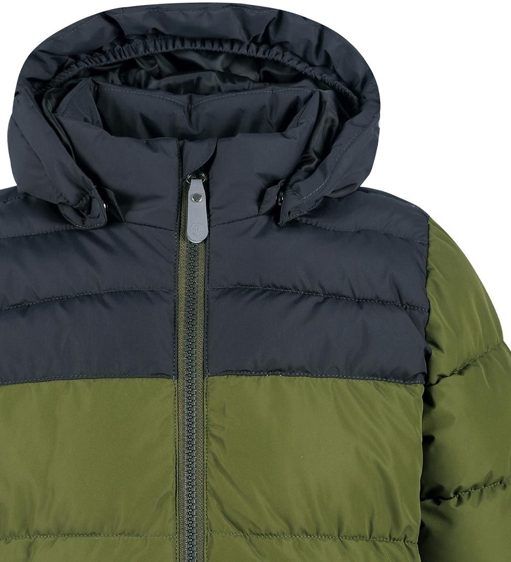 Color Kids Padded Jacket - Dark Olive w. Black