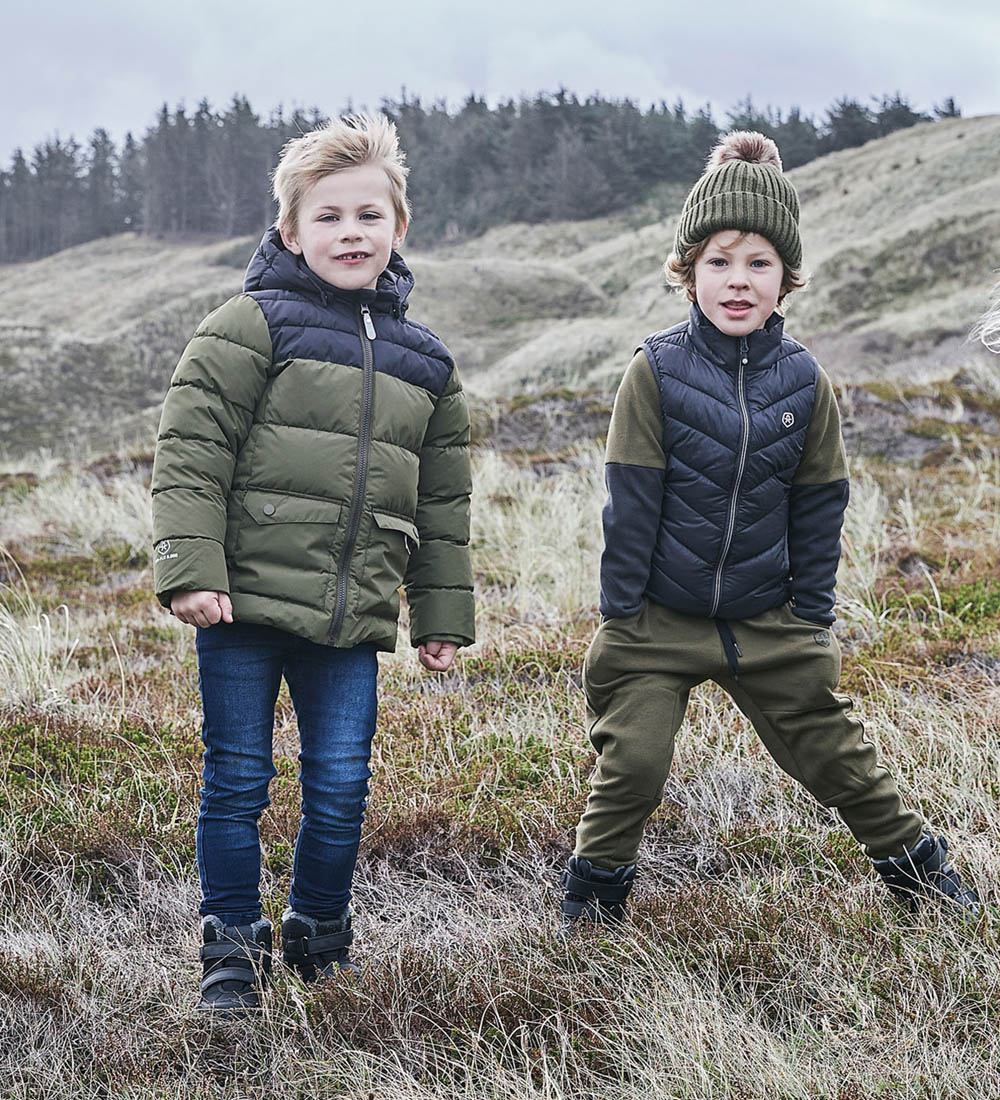 Color Kids Padded Jacket - Dark Olive w. Black