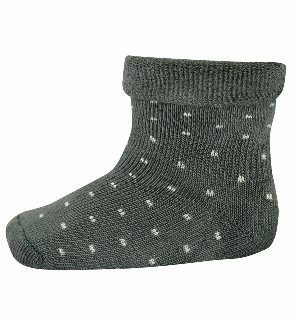 MP Socks - Wool - Arin - Agave Green w. Dots