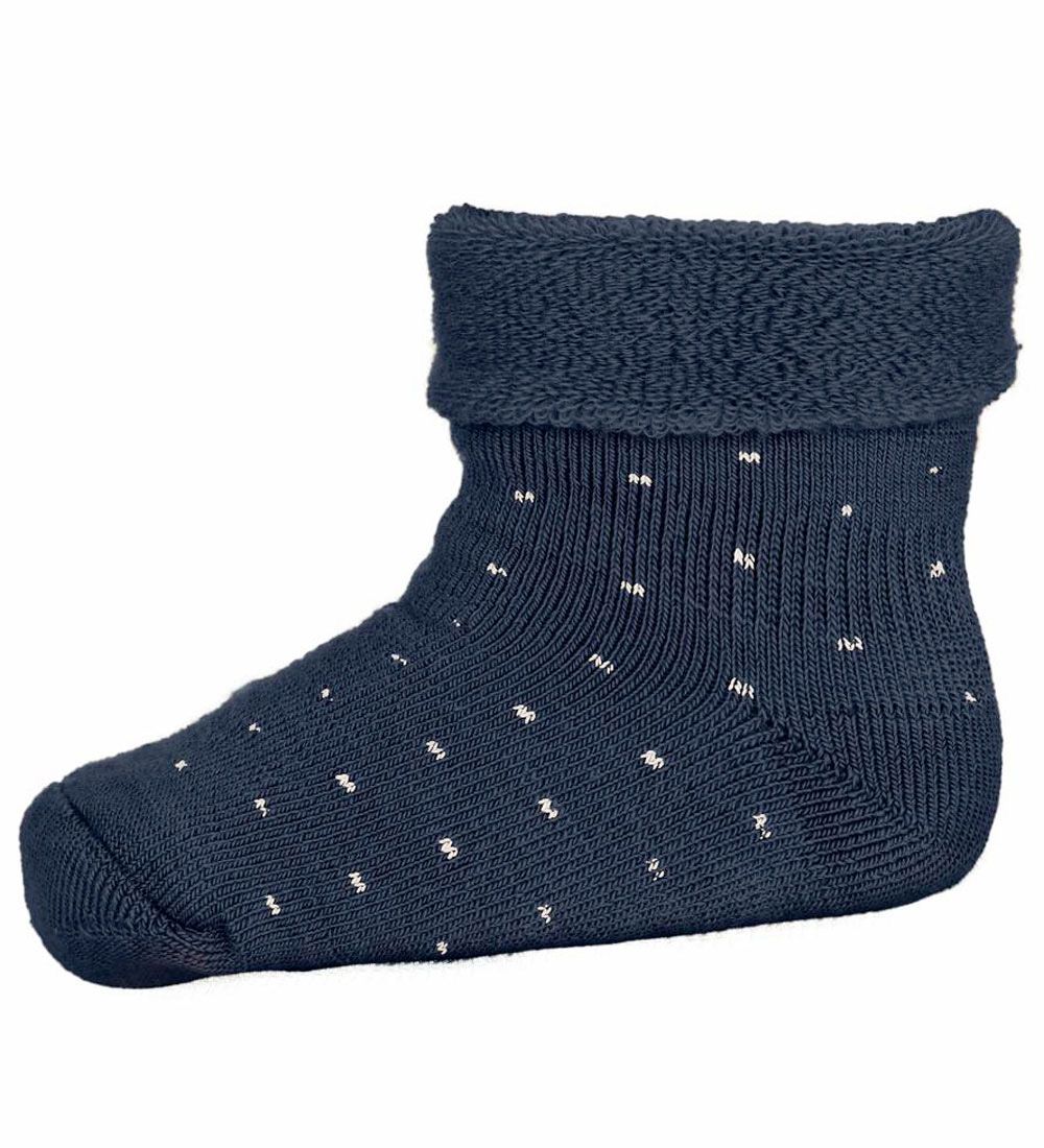 MP Socks - Wool - Arin - Dark Denim Melange w. Dots