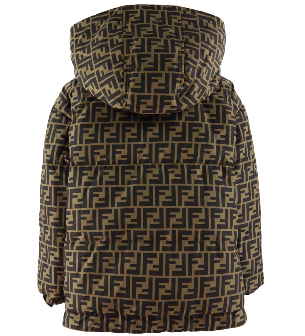 Fendi Down Jacket - Reversible - Grey Melange/Brown w. All-Over