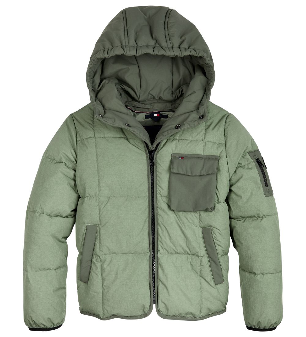 Tommy Hilfiger Puffer Jacket - Detachable Hood - Spring Olive
