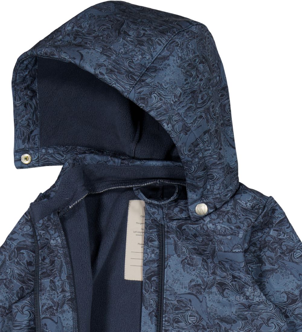 Wheat Softshell Jacket w. Fleece - Henning - Navy Linoleum