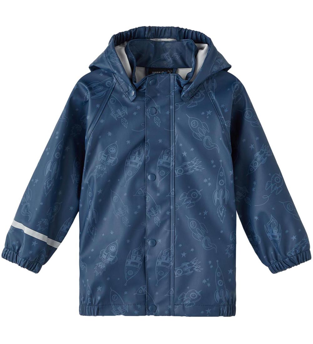 Name It Rainwear w. Suspenders - Noos - NmmDry - Moonlit Ocean