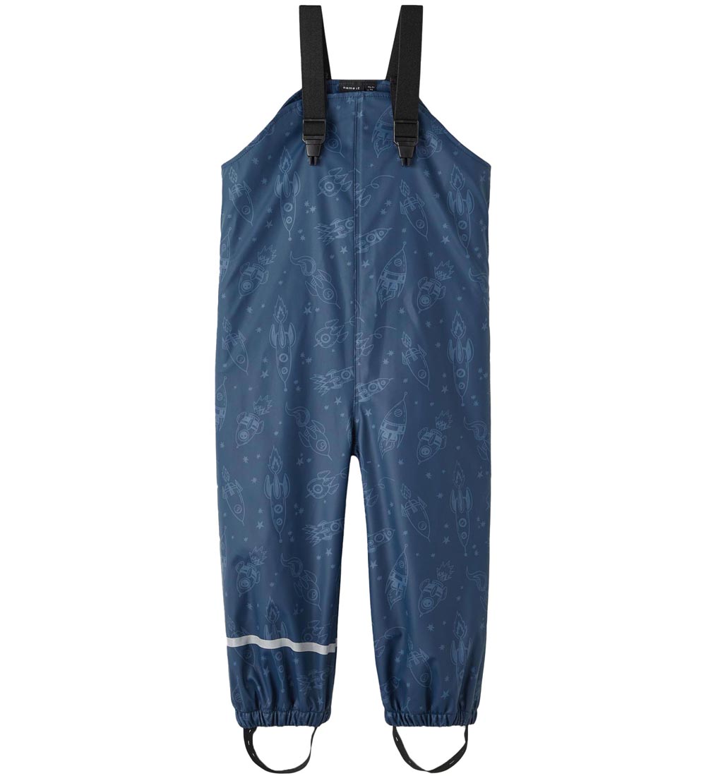 Name It Rainwear w. Suspenders - Noos - NmmDry - Moonlit Ocean