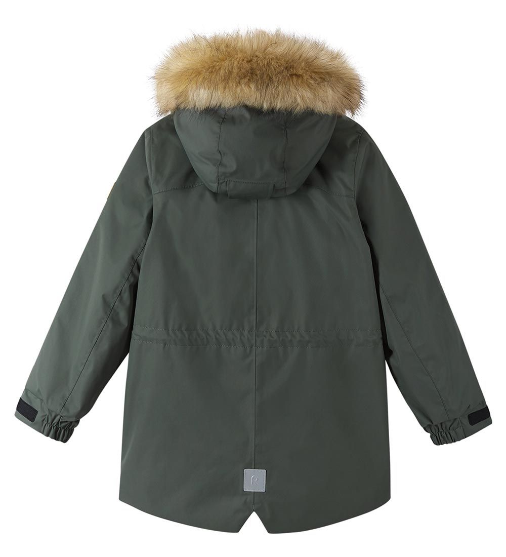 Reima Winter Coat - Naapuri - Thyme Green w. Faux Fur