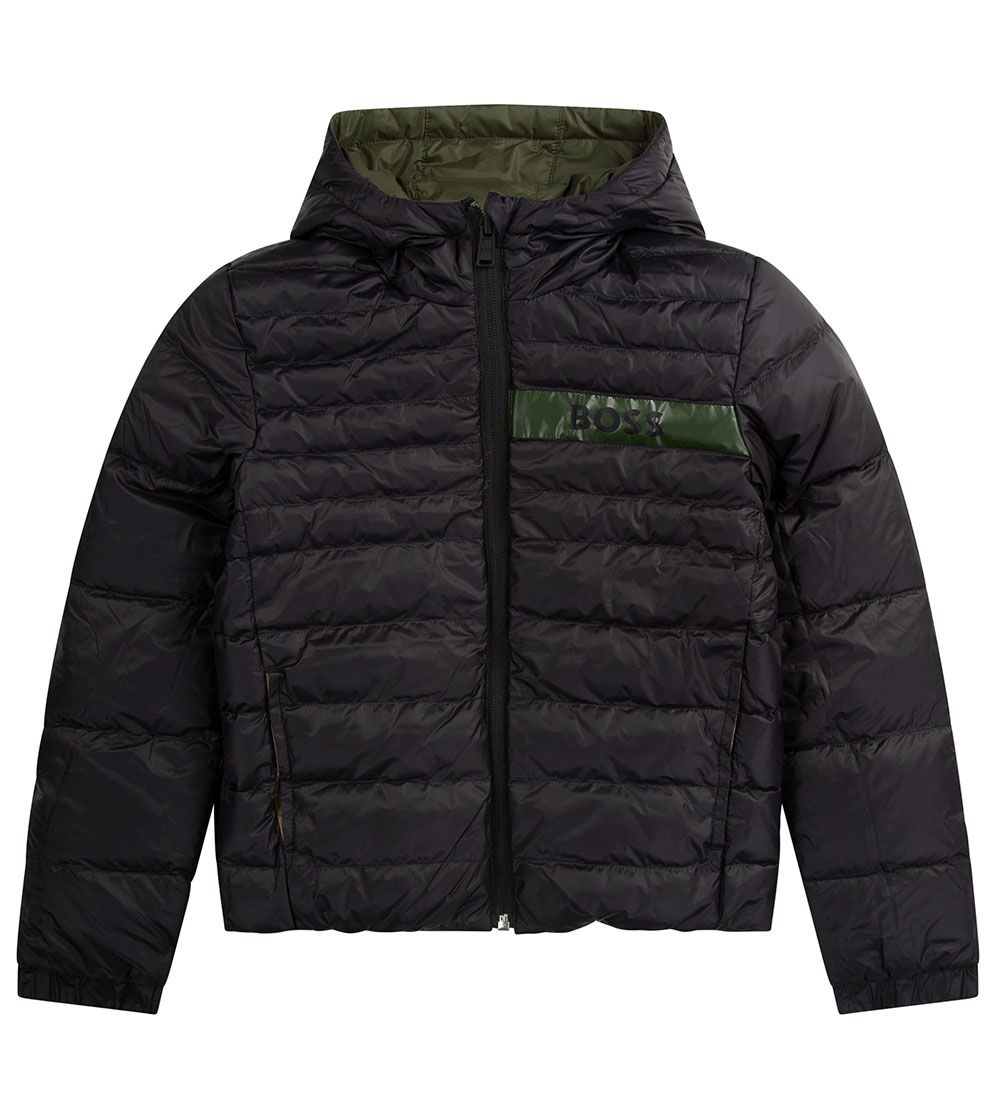 BOSS Down Jacket - Reversible - Essential - Liningest Green/Blac