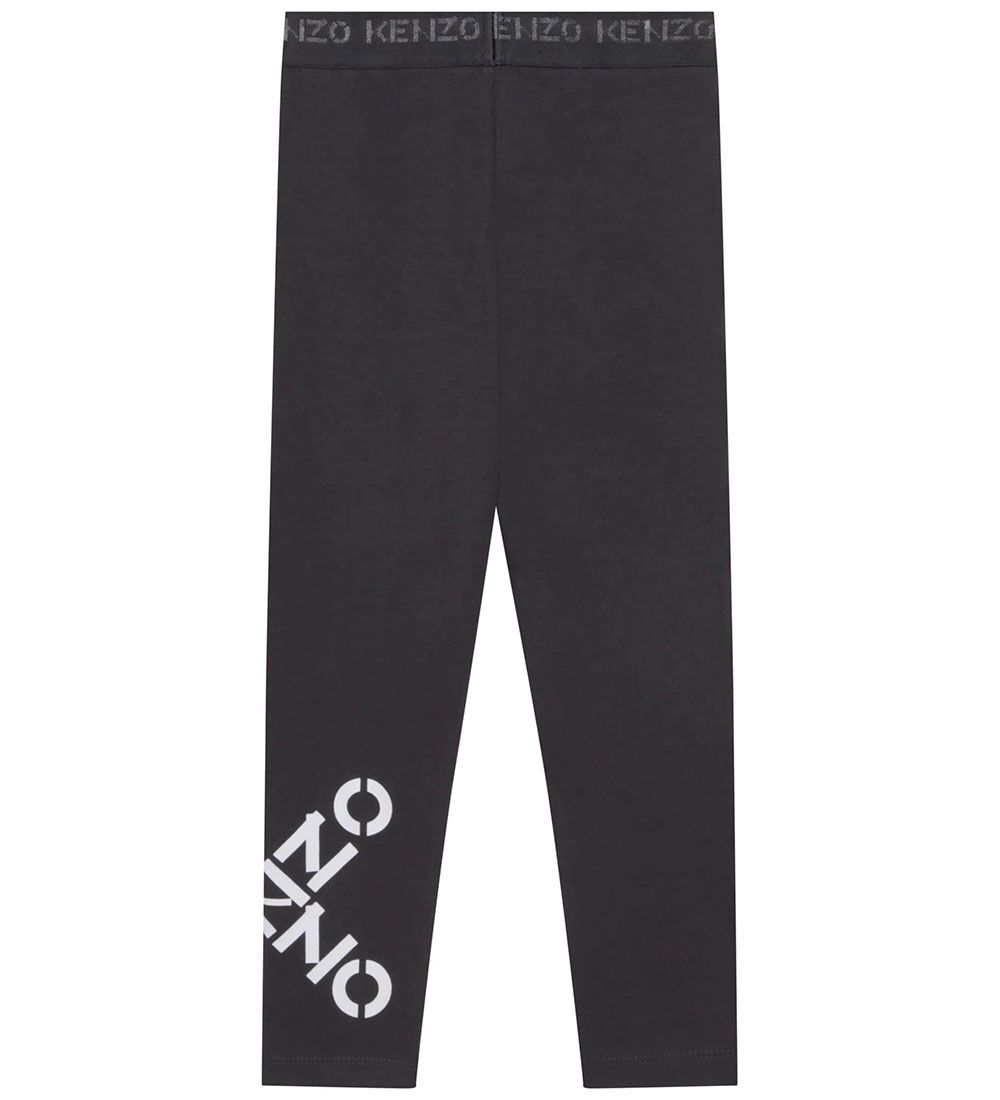 Kenzo Leggings - Sport - Charcoal Grey w. White