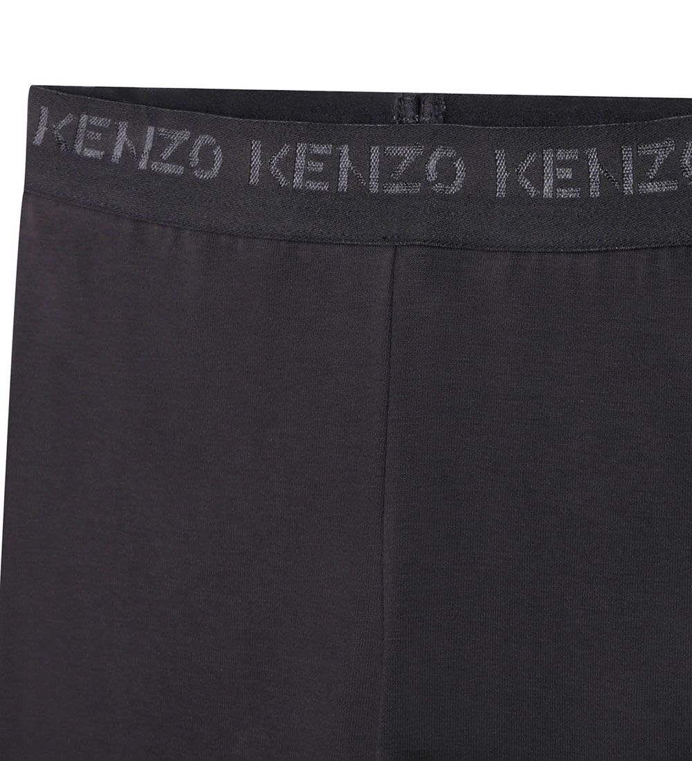 Kenzo Leggings - Sport - Charcoal Grey w. White