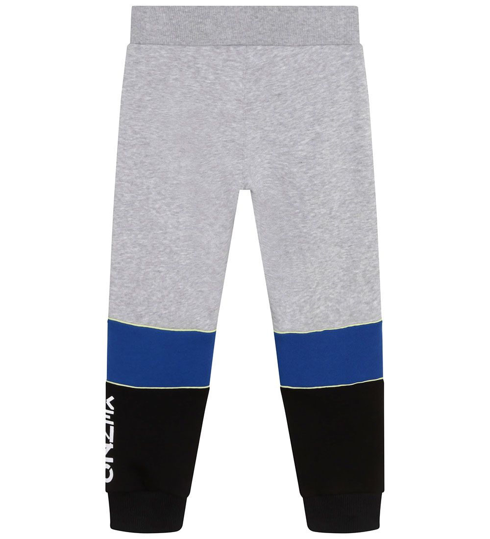 Kenzo Sweatpants - Exclusive Edition - Grey Melange w. Black/Blu