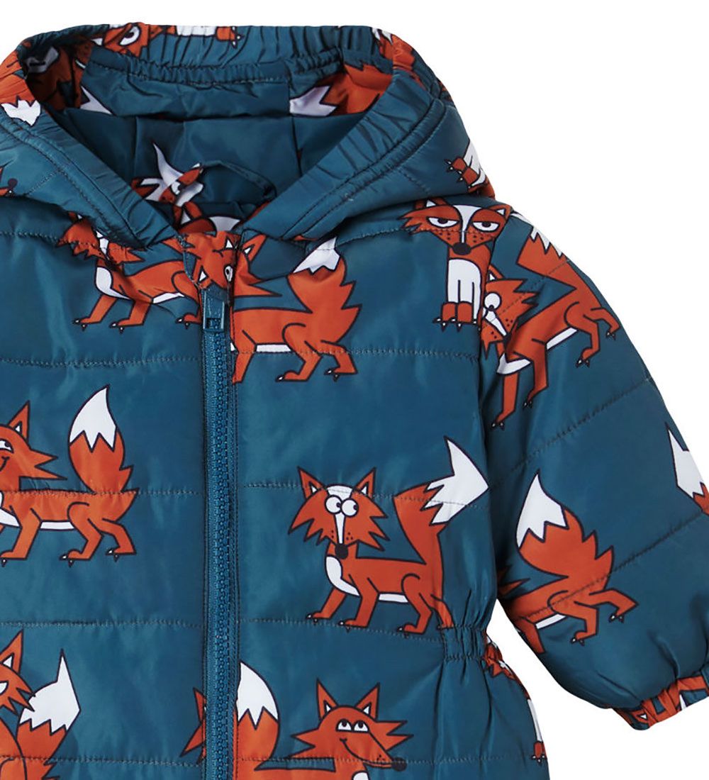Stella McCartney Kids Snowsuit - Petroleum boat with. Foxes