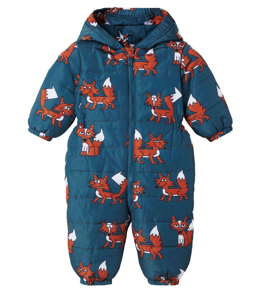 Stella McCartney Kids Snowsuit - Petroleum boat with. Foxes