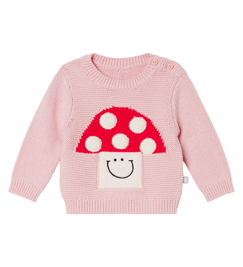 Stella McCartney Kids Tröja - Stickad - Rosa m. Svamp
