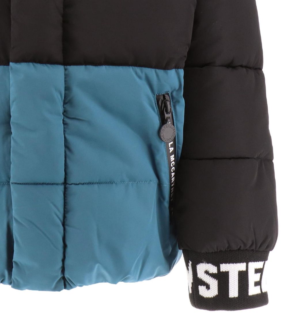 Stella McCartney Kids Padded Jacket - Black/Petrol Blue