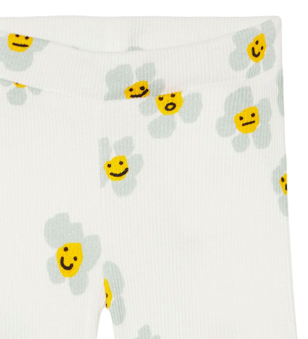 Stella McCartney Kids Leggings - Rib - Hvítt M. Blóm