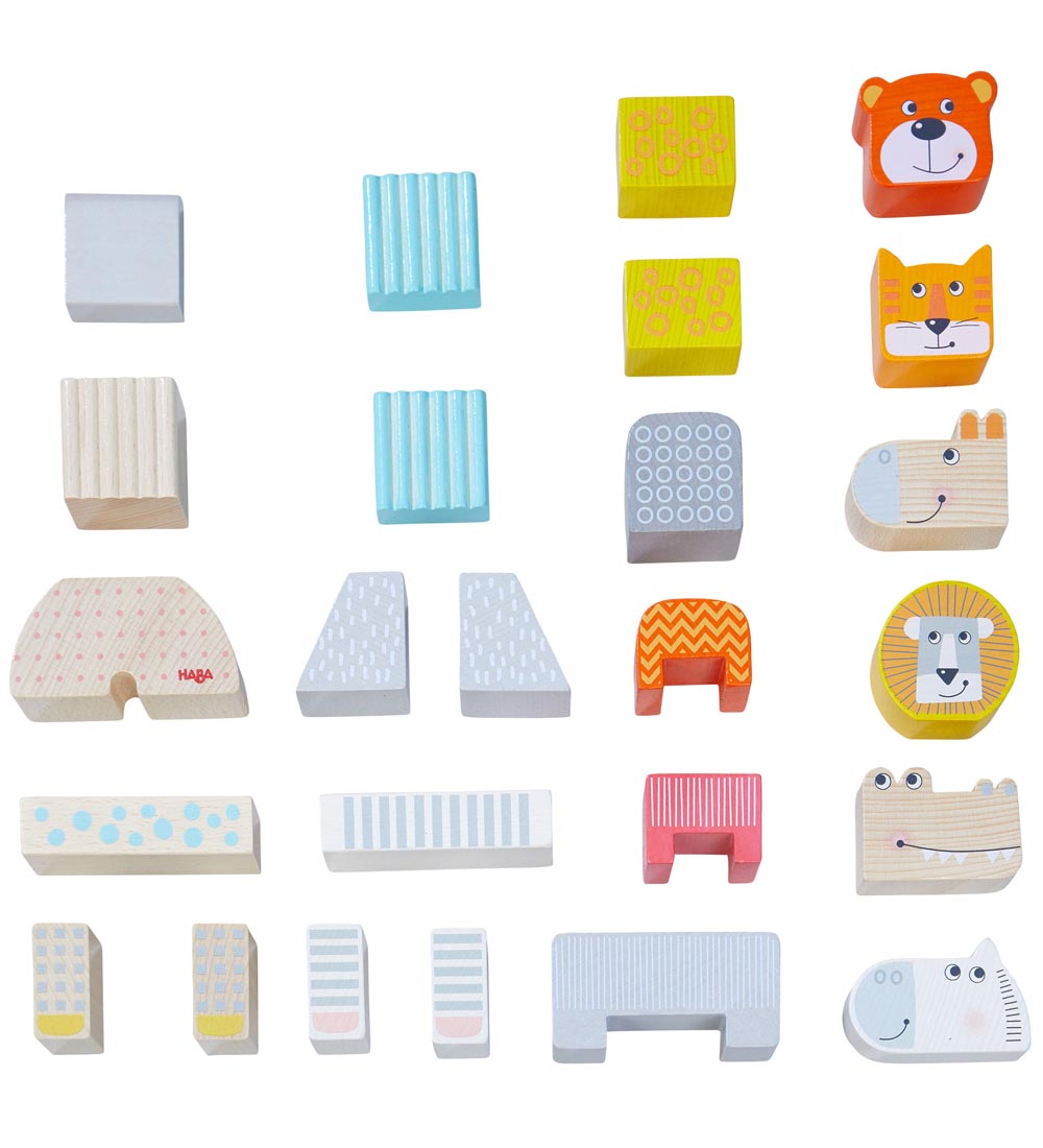 HABA Building Blocks - Wood - 25 Parts - Animal parade
