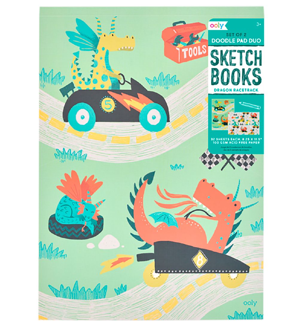 Ooly Sketchbook - Dragon Racetrack - 2-Pack