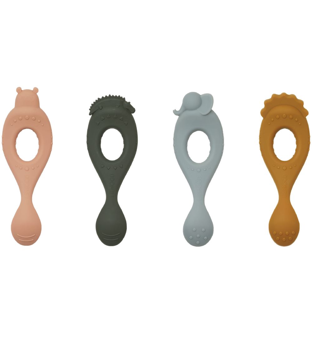 Liewood Spoons - Silicone - Liva - 4-Pack - Safari/Rose Multimix