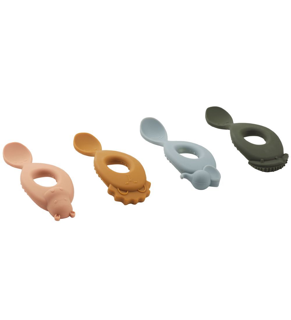 Liewood Spoons - Silicone - Liva - 4-Pack - Safari/Rose Multimix