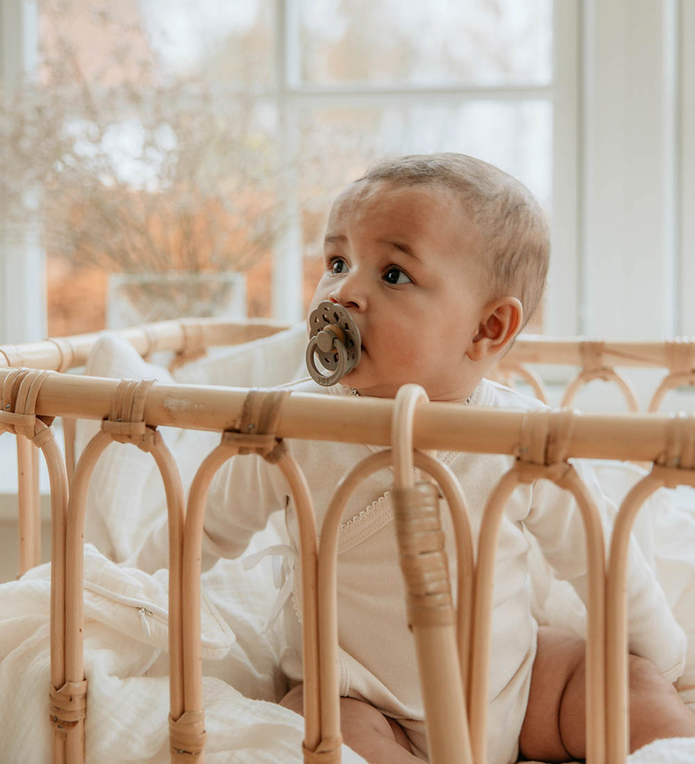 BIBS Bohemia Pacifiers - 2-Pack - Size 2 - Round - Vanilla/Dark