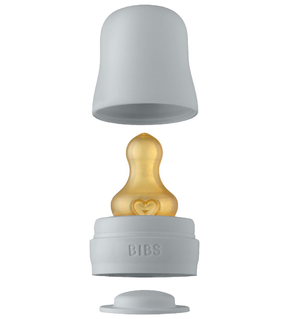 BIBS Bottle teat Set - 5 Parts - Slow Flow - Natural Rubber - Cl