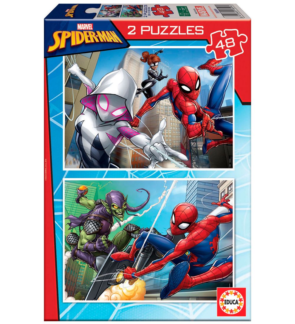 Educa Puzzle Game - 2 x 48 Bricks - Spider-Man
